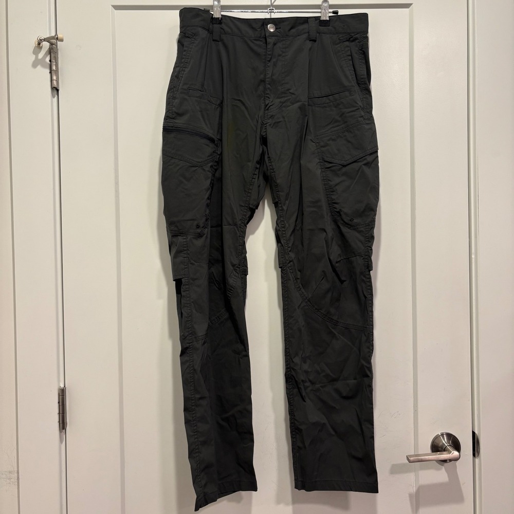 CQR Mens Tactical Cargo Pants Black 34W 32L Cotton Blend Outdoor Work Trousers